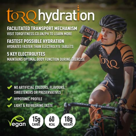 Torq Hydration 500ml Bottle Sample Pack - 8 Drinks (2 X 4 Flavours) - Black / Orange / 500ml