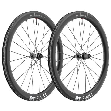 DT Swiss GRC 1100 DiCUT 50 Carbon Gravel Wheelset - 700c - Black Shimano 12mm Front - 142x12mm Rear Centerlock Pair 11-12 Speed Tubeless 700c