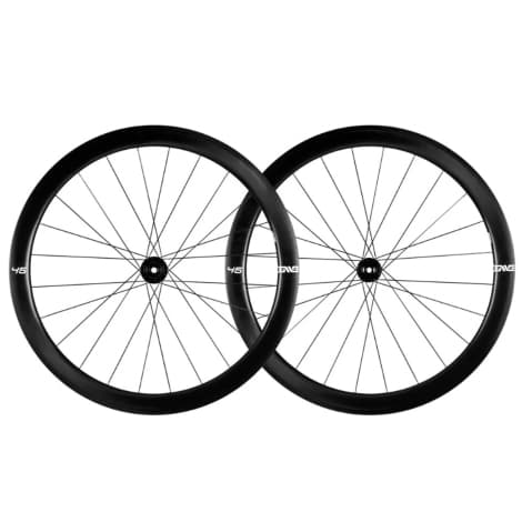 Enve Foundation 45 Disc Carbon Clincher Road Wheelset - 700c - Black 12mm Front - 142x12mm Rear Shimano Centerlock Pair 11-12 Speed Clincher 700c