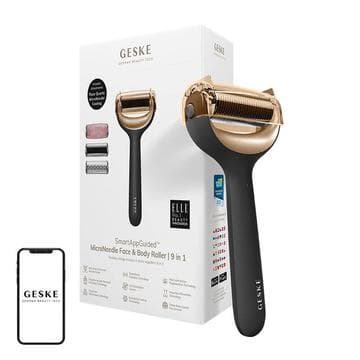Geske 9-in-1 Facial & Body Needle Mesotherapy Roller with App Support - Gray