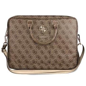 Guess 4G Metal Logo Laptop Bag - 15-16 - Brown