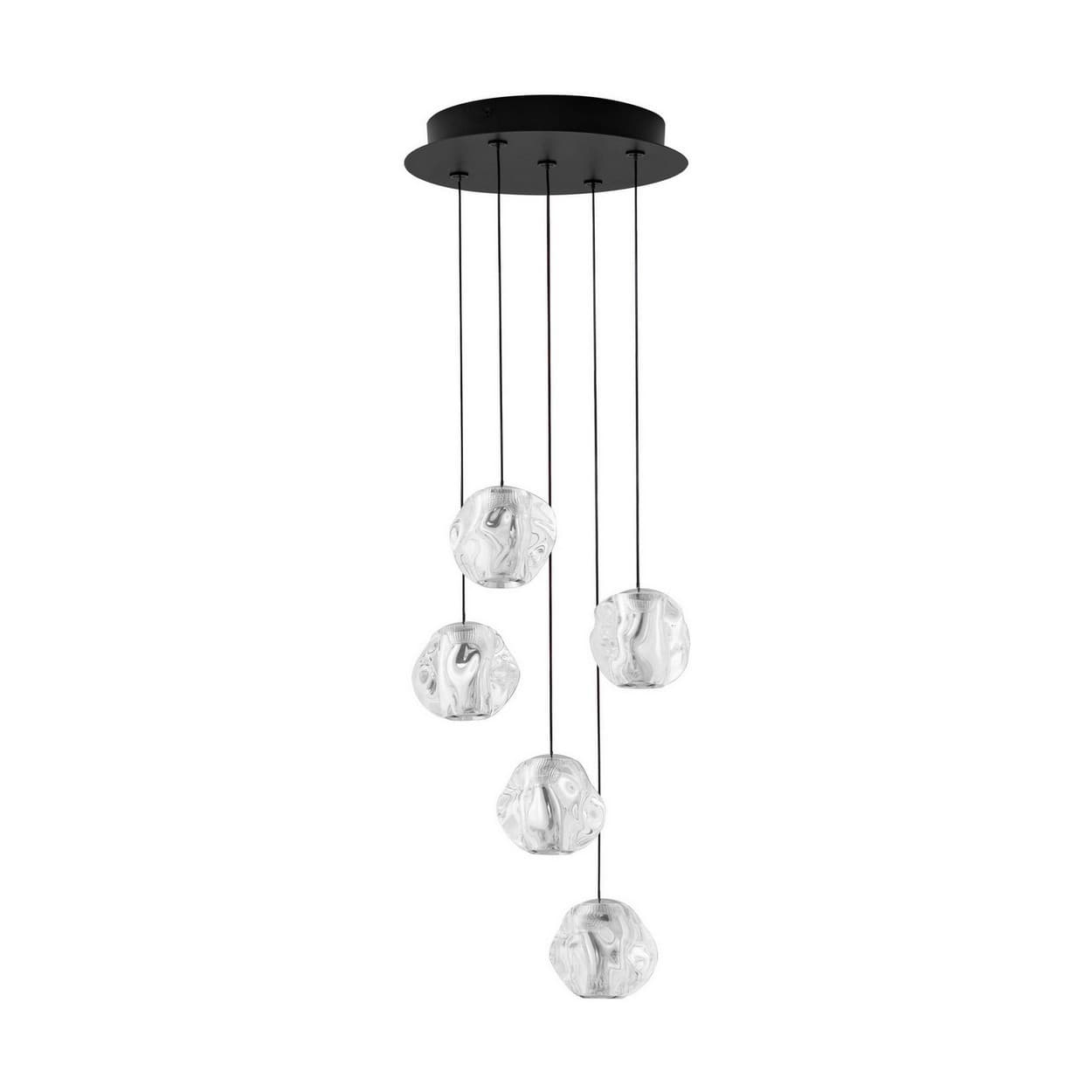 Ifos Cluster Pendant Ceiling Light Sandy Black, Chrome Triac Dimmable LED 25W 1301lm 3000K