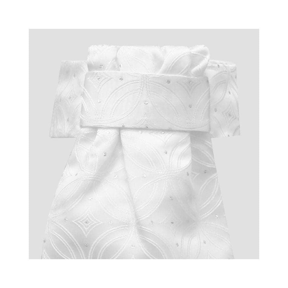 Equetech Deluxe Ready-Tied Stock - Kiev White/Silver