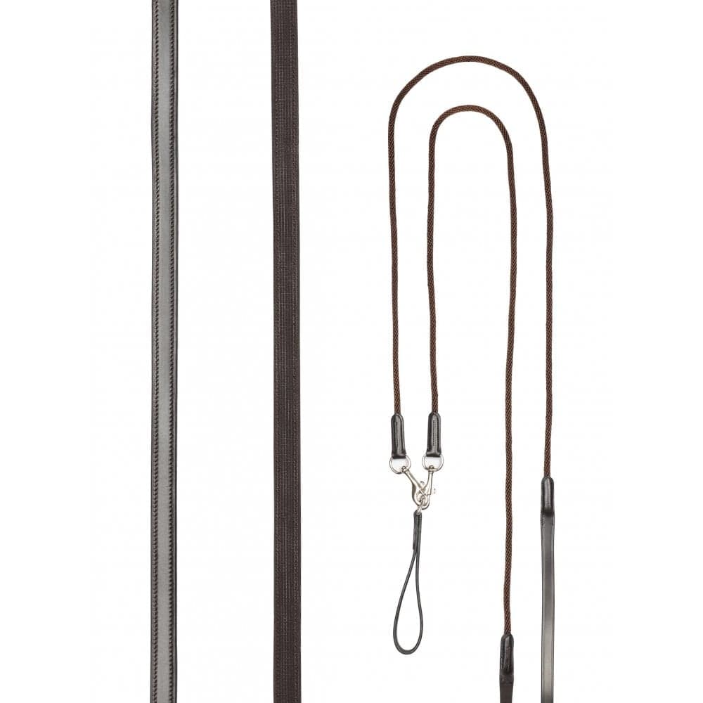 LeMieux Leather Draw Reins - Black or Brown Size: Brown