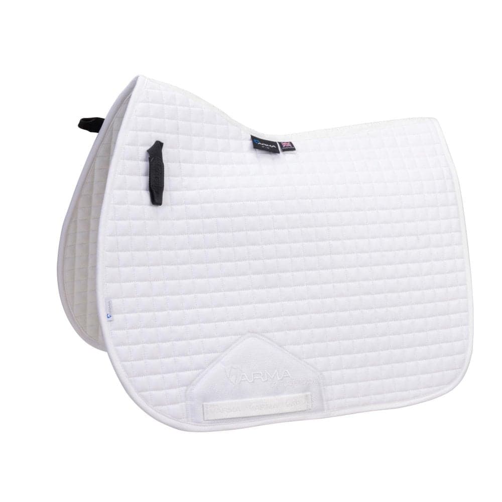 Shires ARMA Deluxe Cotton Saddlecloth - White Size: 17-18"