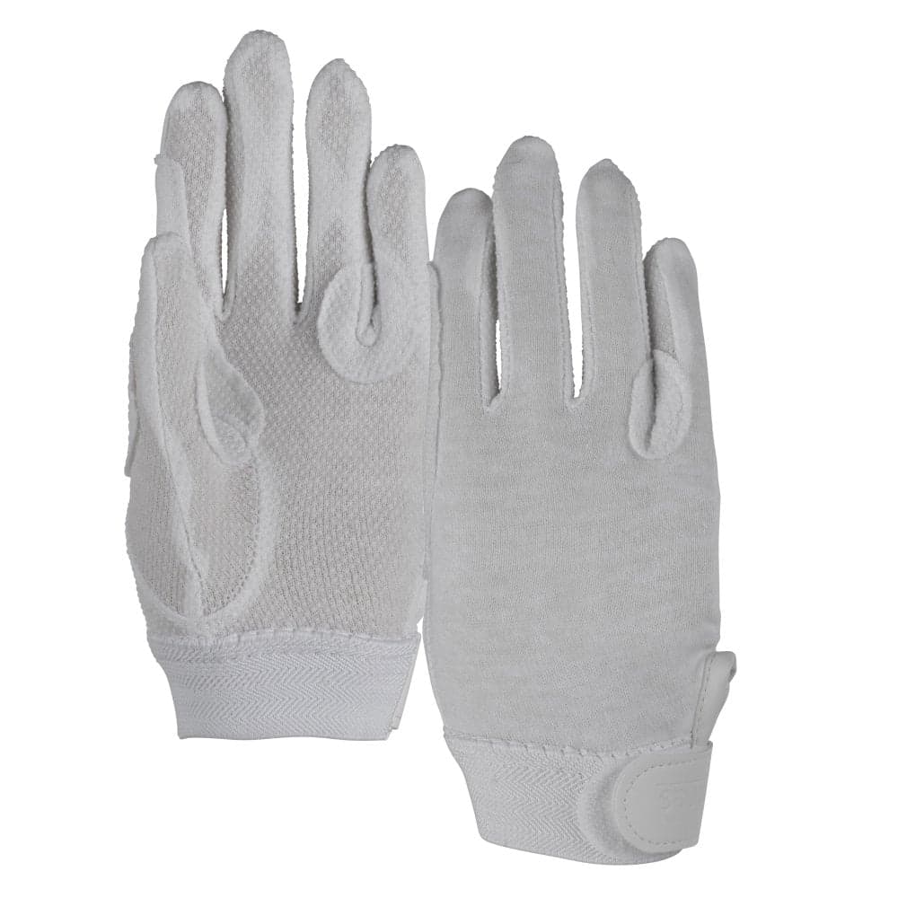 Shires Aubrion Newbury Childs Kids Cotton Gloves - White: Large Size: