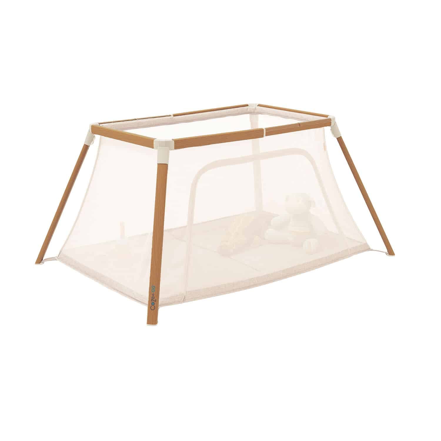 Tutti Bambini CoZee Go 3-in-1 Bassinet, Travel Cot & Playpen - Scandinavian Walnut & Ecru