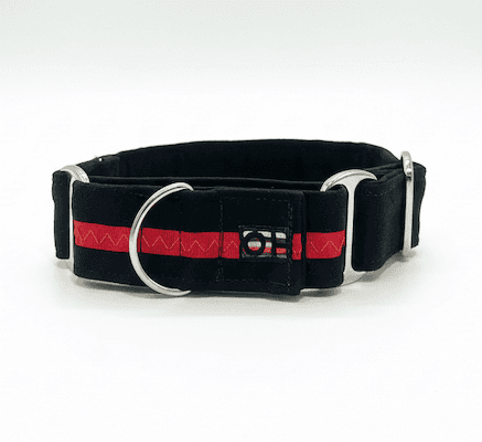 Martingale Dog Collar Range - Black & red, M