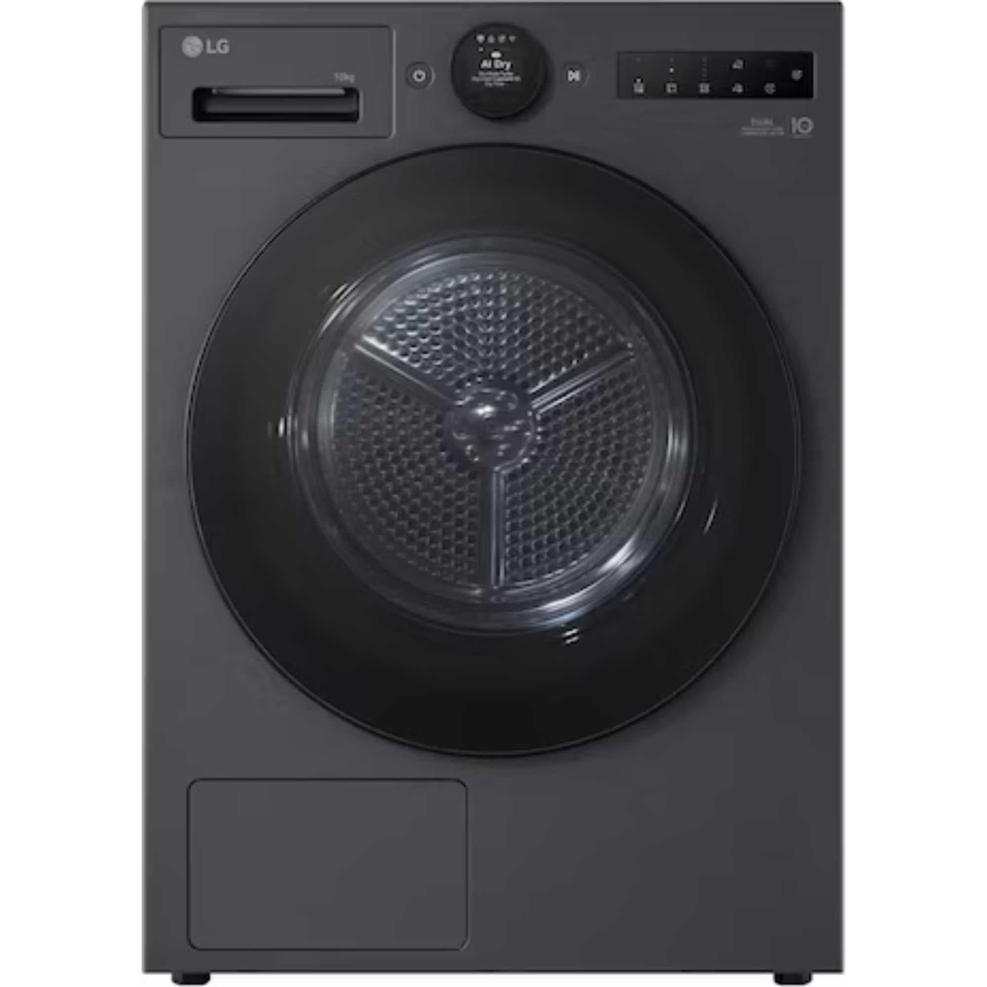 LG RHX7010TBB 10kg Heat Pump Tumble Dryer - Black