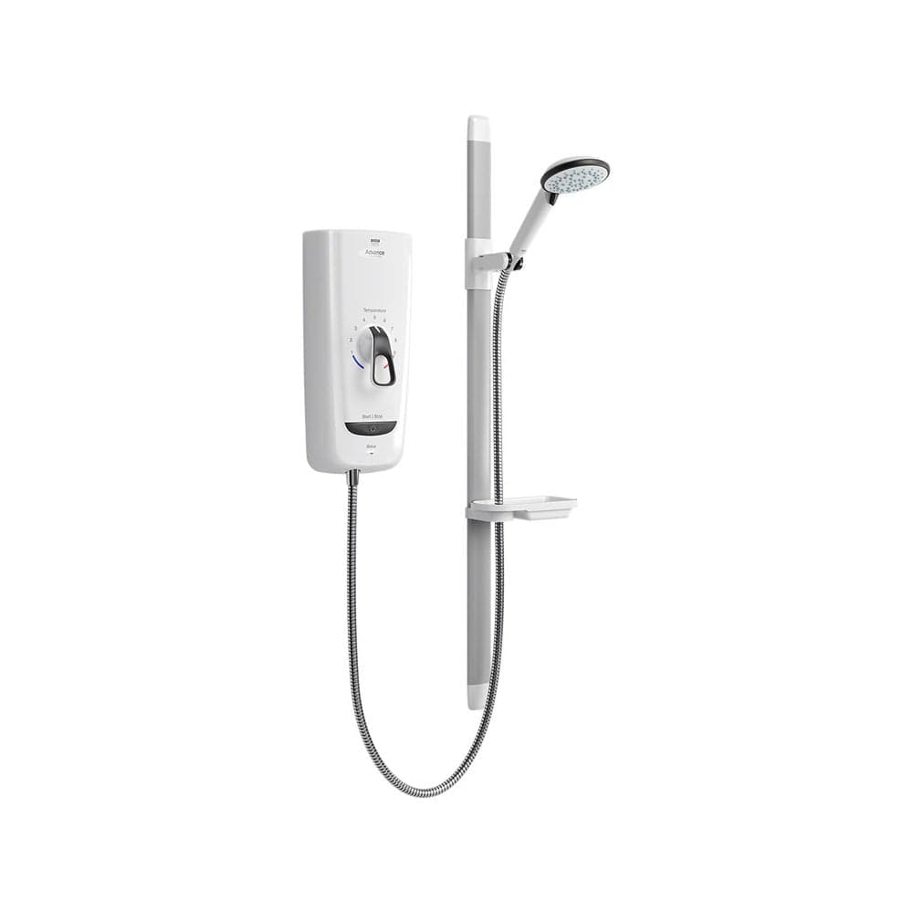 Mira Advance Flex Extra Thermostatic Electric Shower - 8.7 kW - White/Chrome
