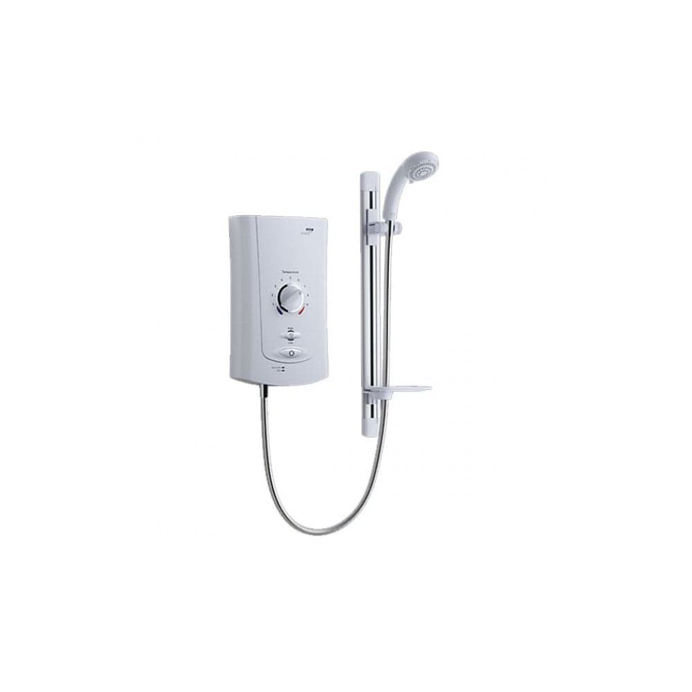 Mira Advance Low Pressure Thermostatic Electric Shower, Kit & Showerhead - 9.0 KW - White/Chrome
