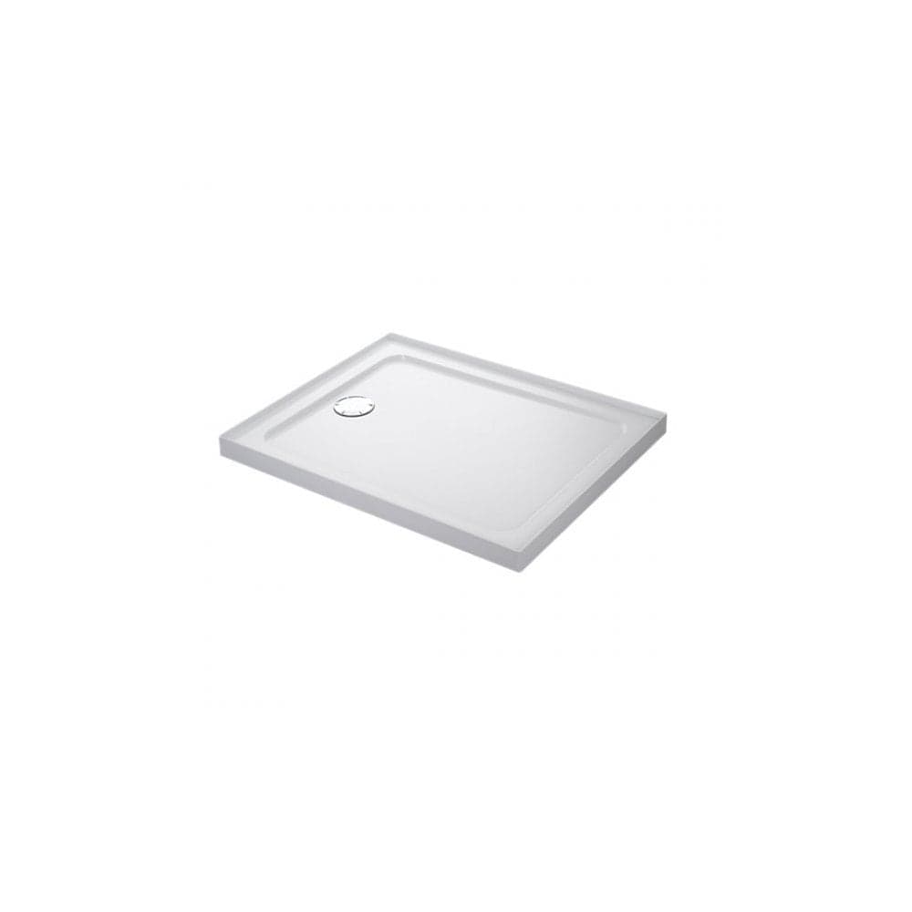 Mira Flight Low 4 Upstands Rectangular Shower Tray, Waste - 1000mm X 800mm - White Please Select Size: 1000x800mm