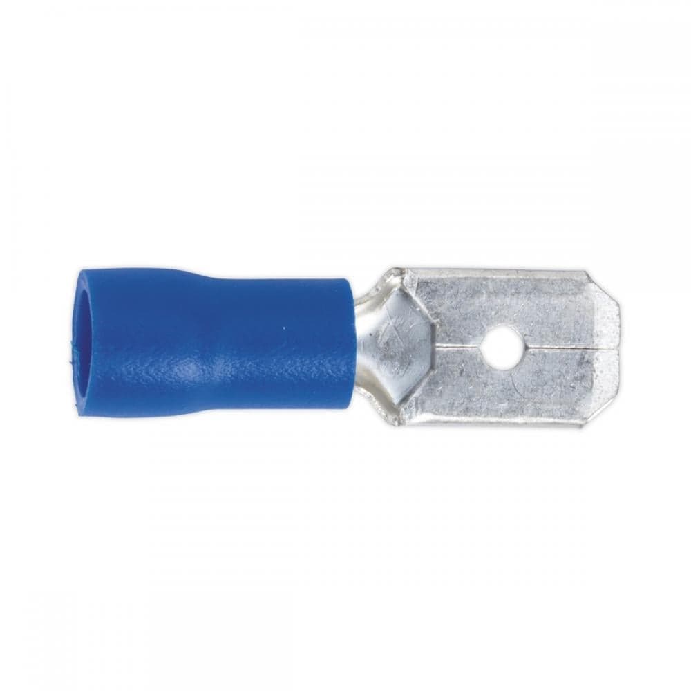 Sealey BT21 Push-On Terminal 6.3Mm Male Blue Pack Of 100
