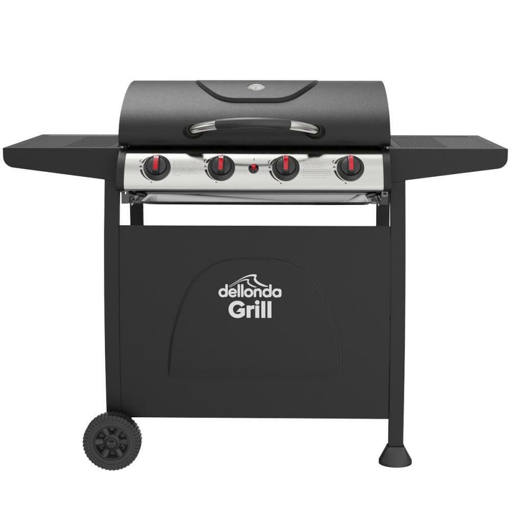 Sealey DG15 Dellonda 4 Burner Gas Bbq Grill Ignition Thermometer Black/Stainless Steel