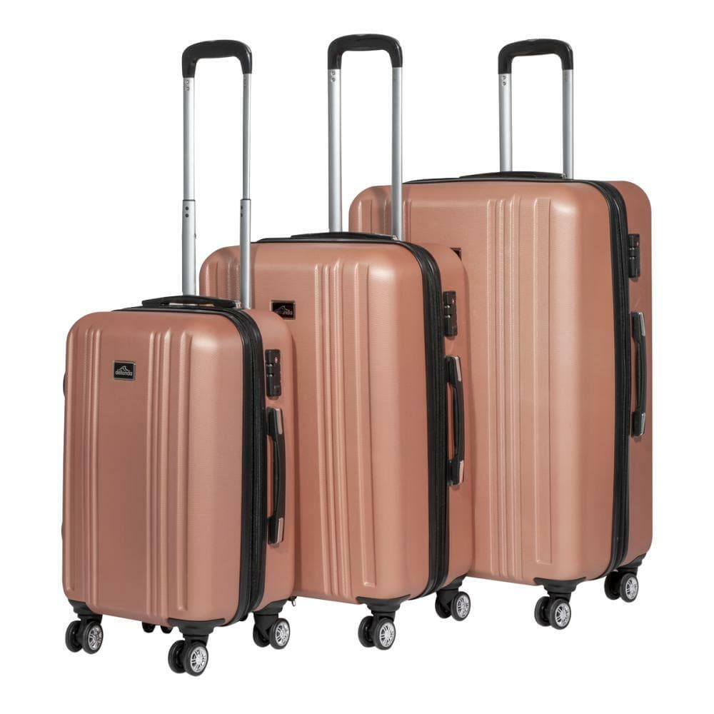 Sealey DL125 Dellonda 3-Piece Lightweight Abs Luggage Set With Integrated Tsa Approved Combination Lock - Rose Gold - Dl125