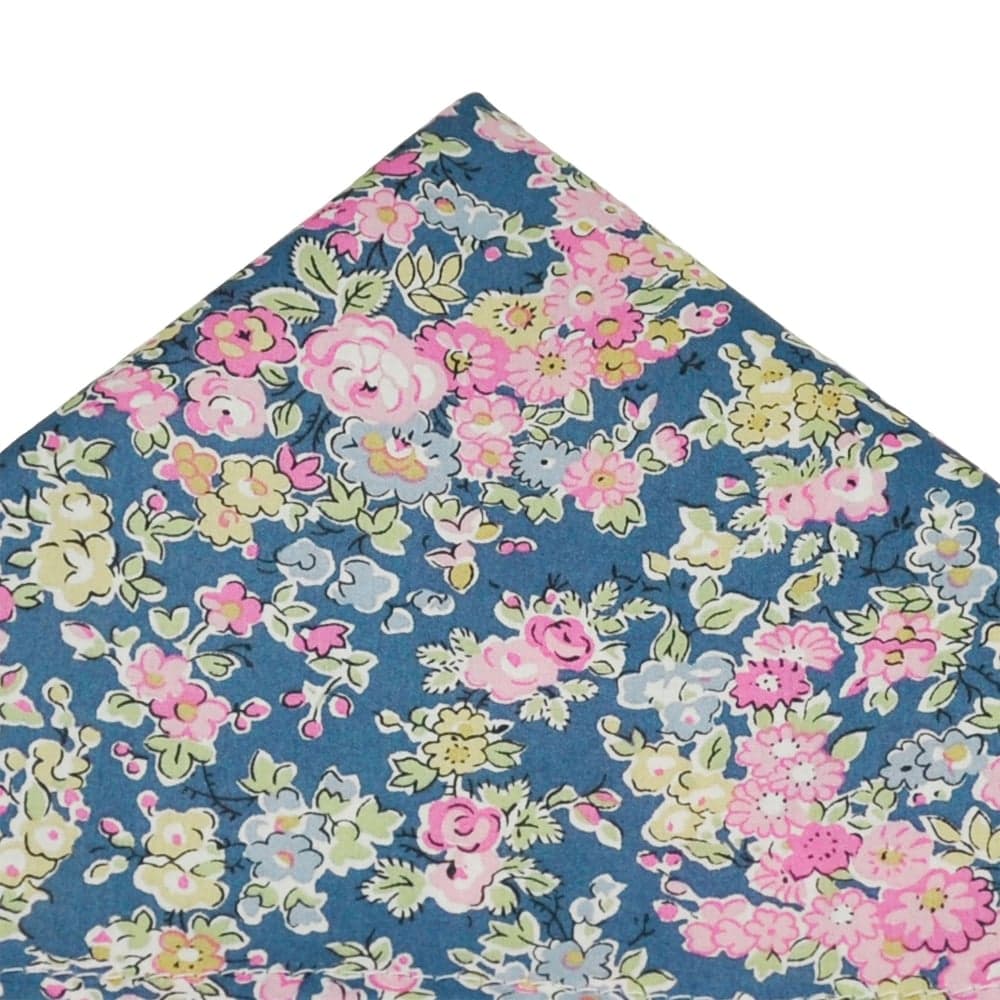 Van Buck Tatum Blue Flower Pocket Square Made with Liberty Fabric