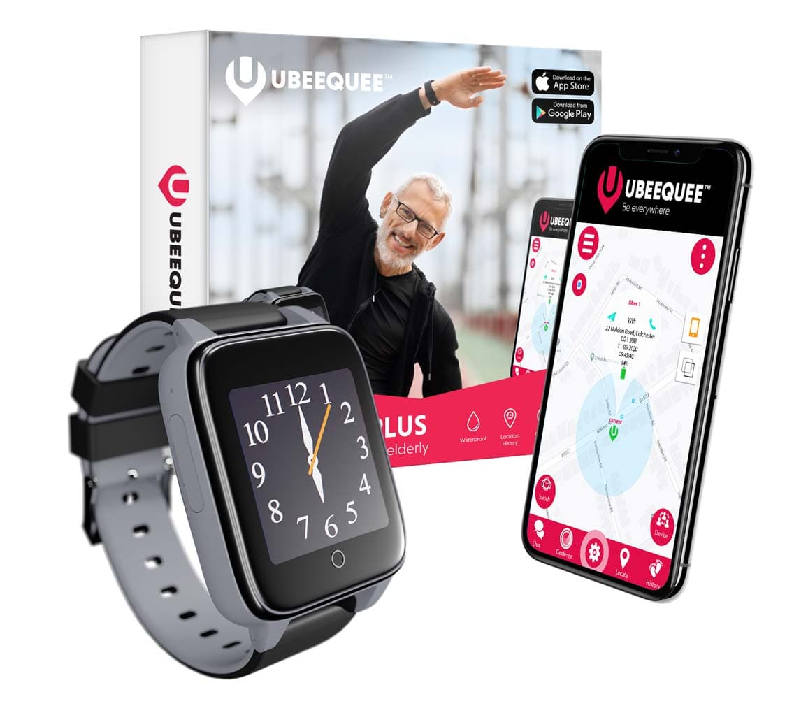 GPS 4G Tracker Watch for Dementia | Alzheimer's | Elderly | Fall Detection | Health Monitor | UBEE SAFE PLUS