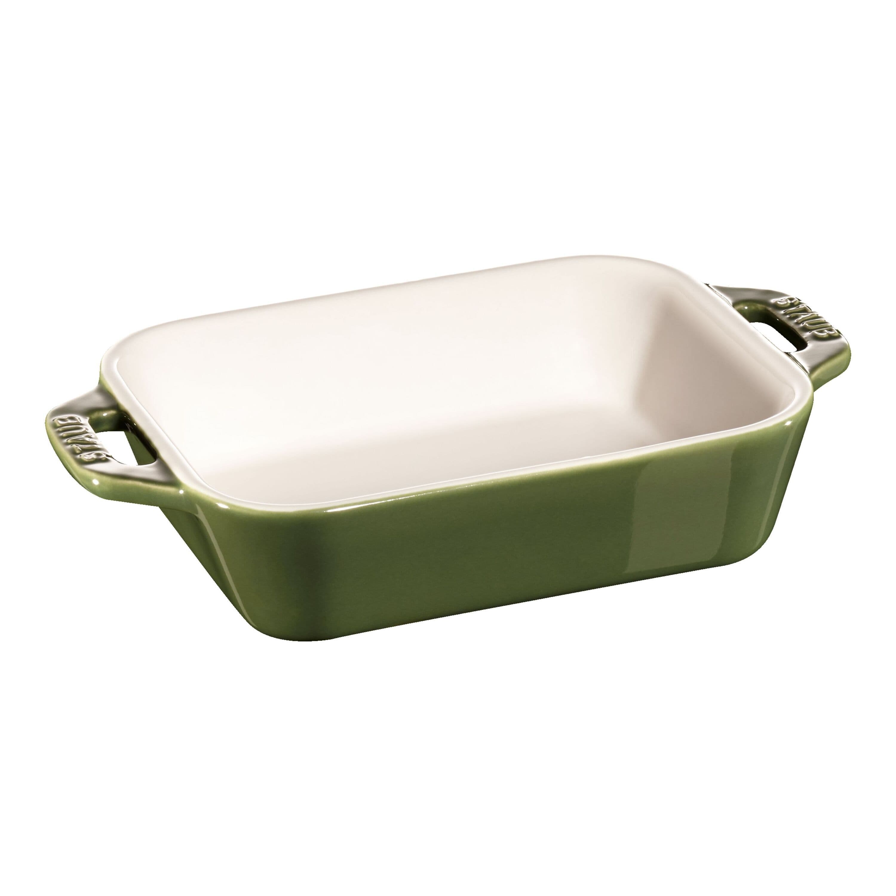 Staub Ceramique 14 x 11 cm rectangular ceramic Oven dish basil-green