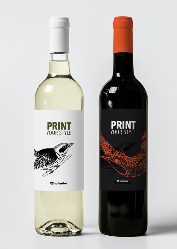 1000 Wine labels on roll | 60 x 80 mm | White paper, one side full colour | Make labels
