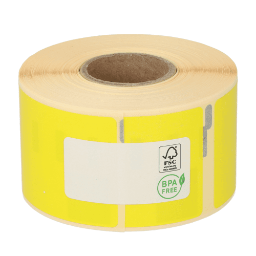 12x Seiko SLP-2RLE compatible labels, 36mm x 89mm, 260 labels, yellow, permanent